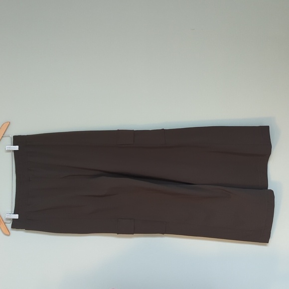 NWT HALARA Deep Green Casual Cargo Wide Leg Pants, US L - Picture 2 of 4